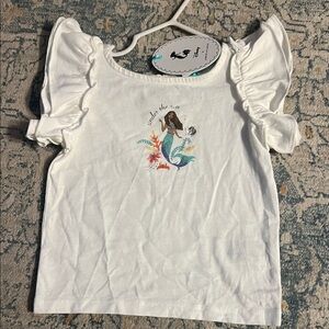Janie and Jack White Tee with Mermaid Print